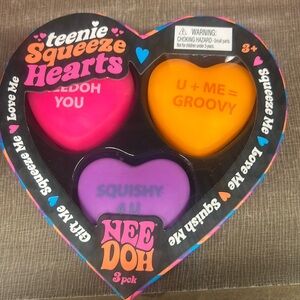 Nee Doh Teenie Squeeze Hearts - Pink, Orange, Purple
